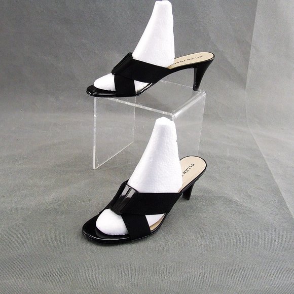 Ellen Tracy Comfy Strappy Sandals Open Toe Mules Heels 8 M - Picture 2 of 6